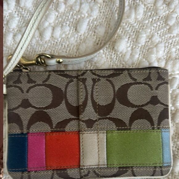 Coach Signature Canvas Wristlet Wallet - Picture 1 of 7